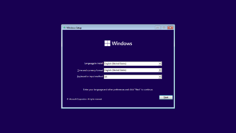 The Windows 11 installer