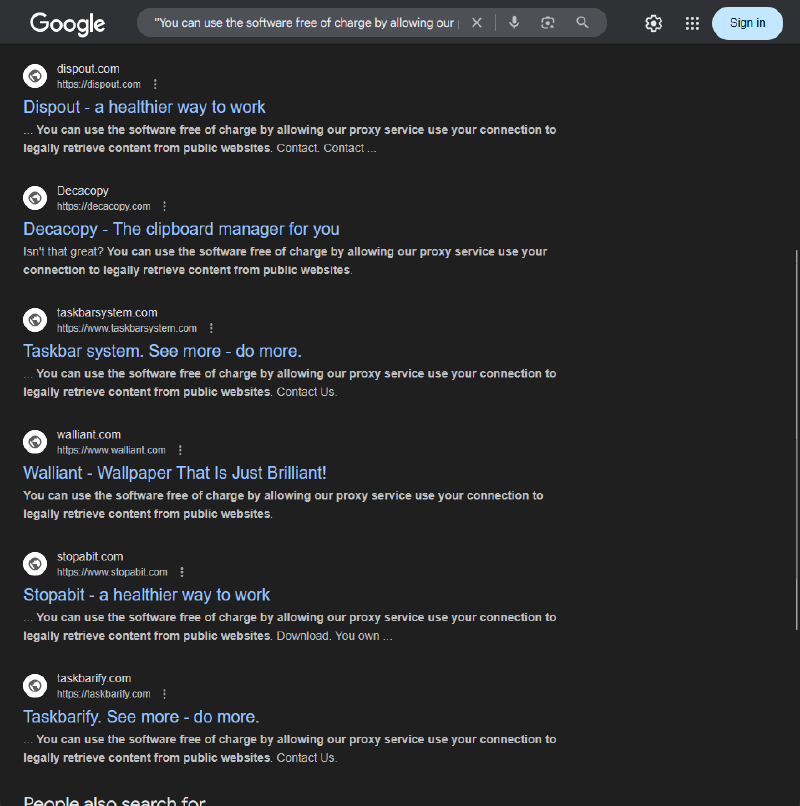 Search results